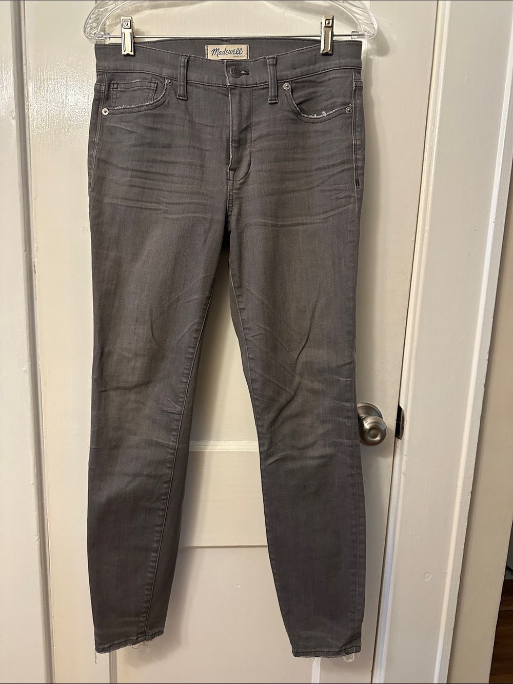 Madewell sz 28 High Riser Gray Skinny Jeans - Washed Charcoal Stretch